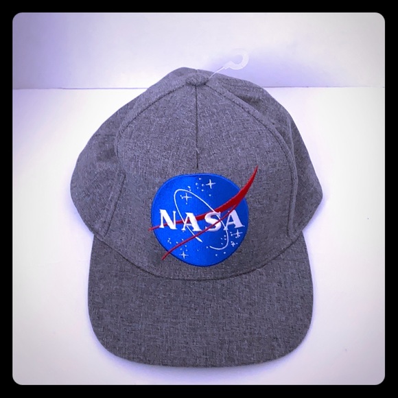 Gray Adjustable Snap Back Hat sewn NASA Logo - Picture 1 of 7